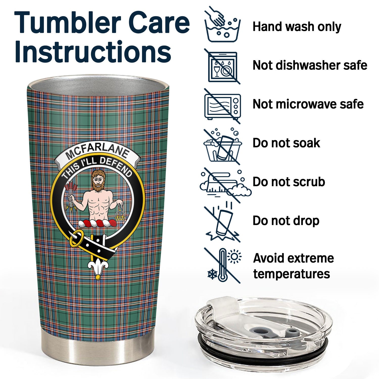 McFarlane Hunting Ancient Tartan Crest Tumbler