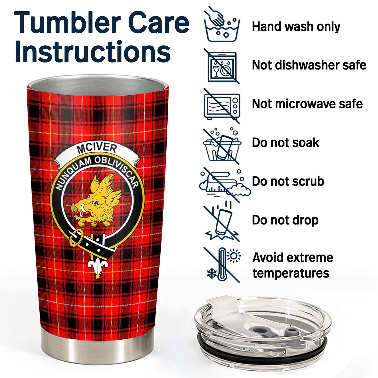 McIver Modern Tartan Crest Tumbler