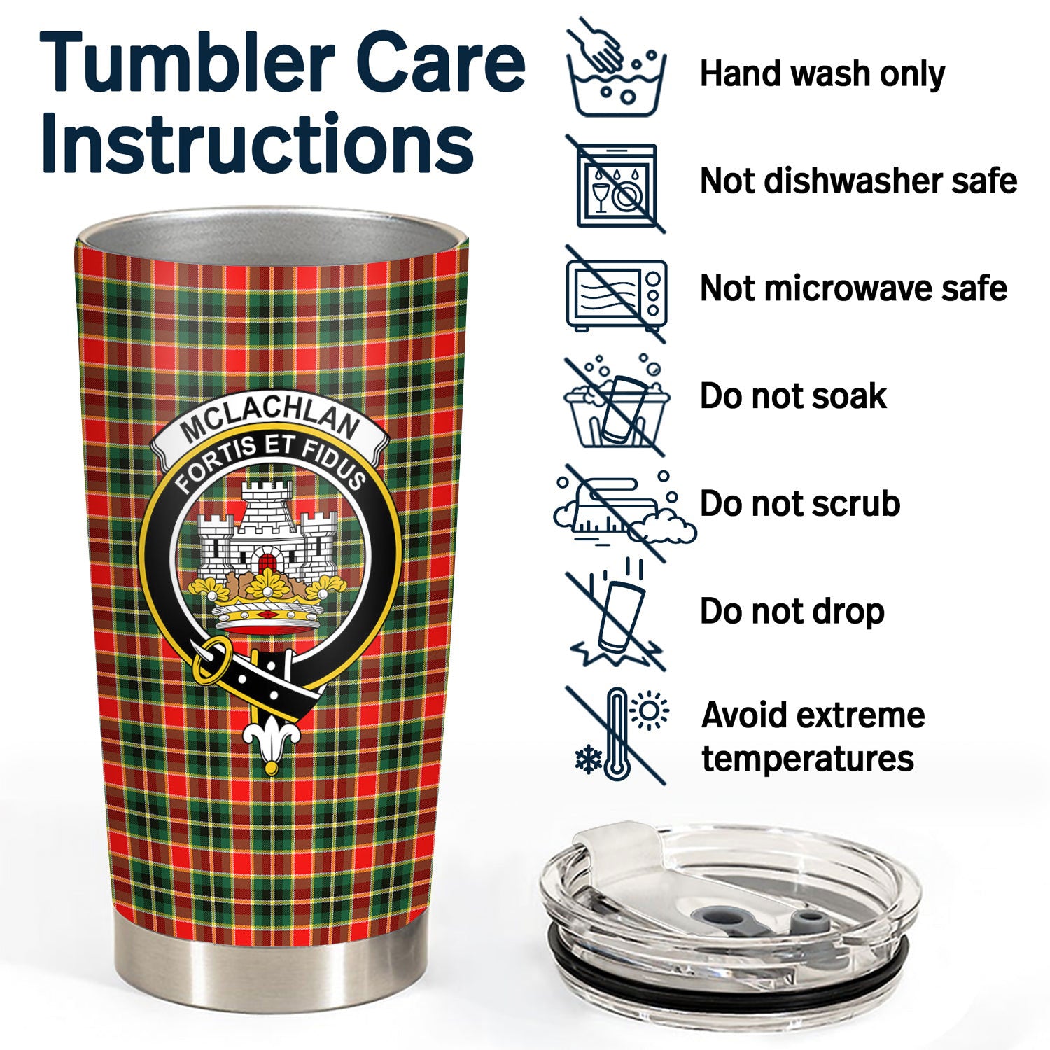 McLachlan Hunting Modern Tartan Crest Tumbler