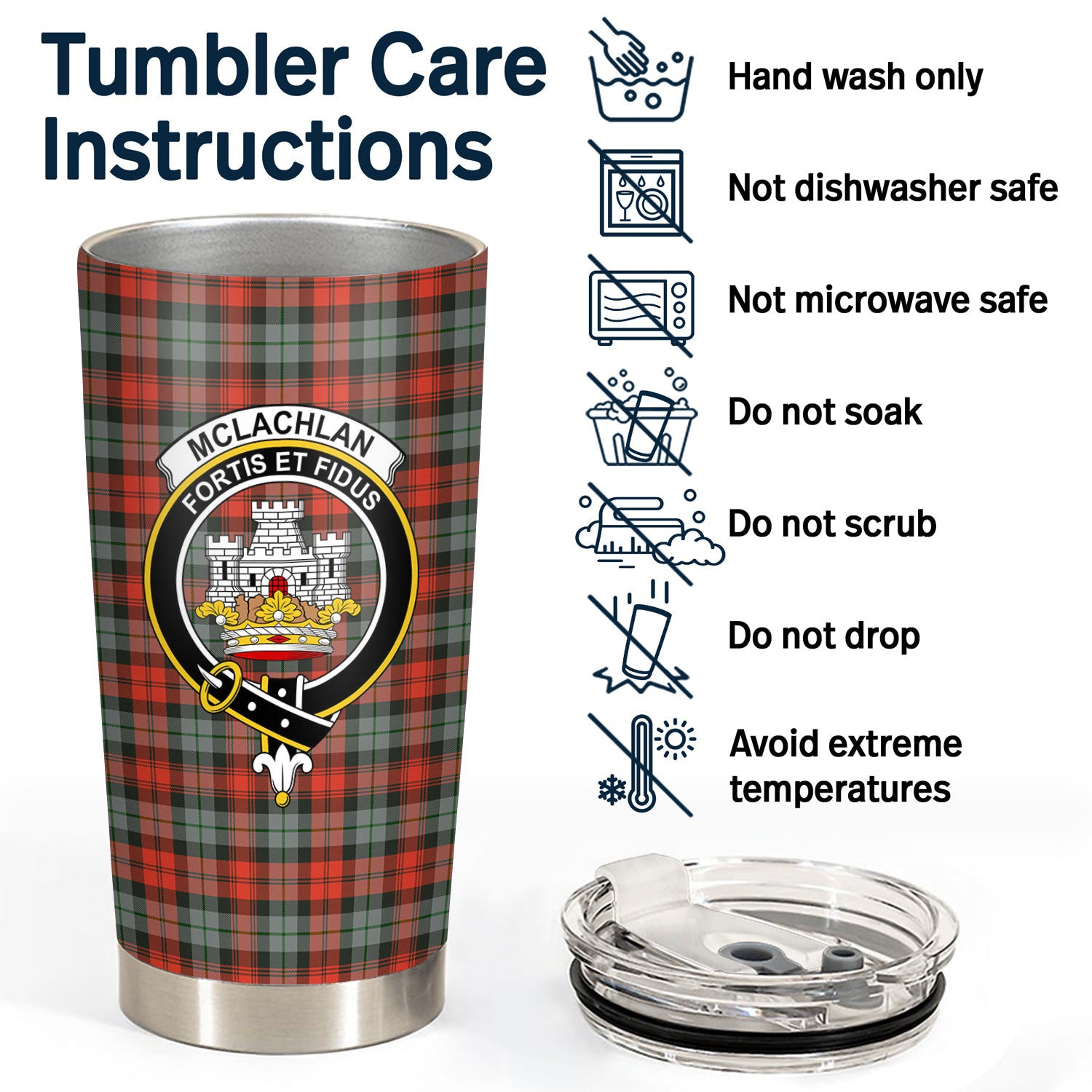 McLachlan Weathered Tartan Crest Tumbler