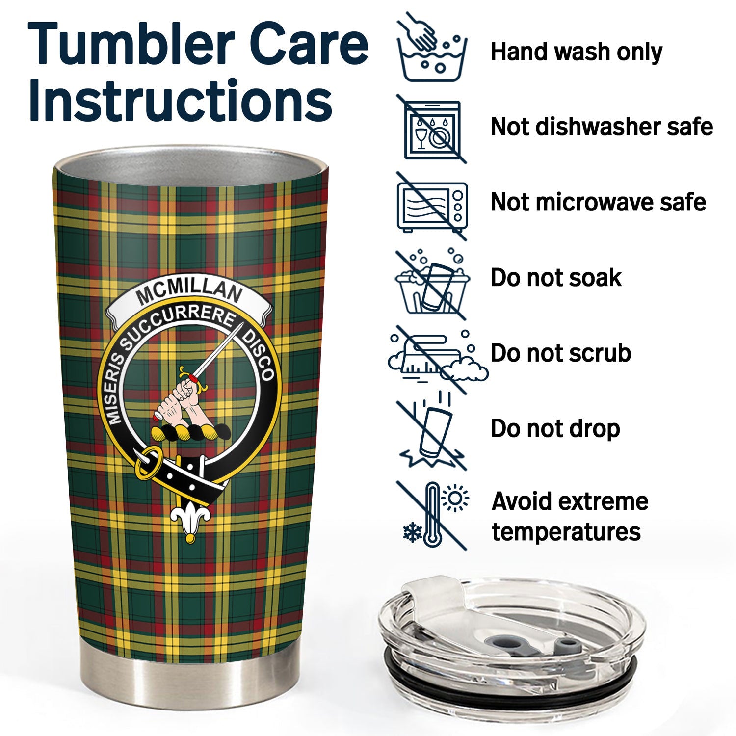 McMillan Old Modern Tartan Crest Tumbler