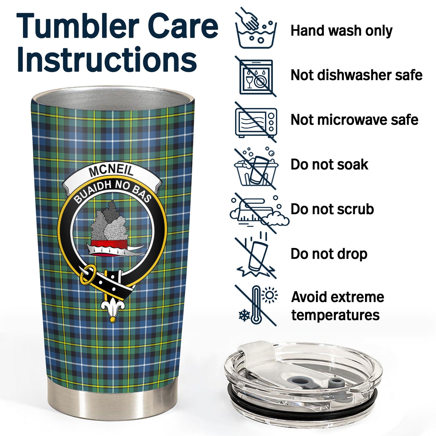 McNeil of Barra Ancient Tartan Crest Tumbler