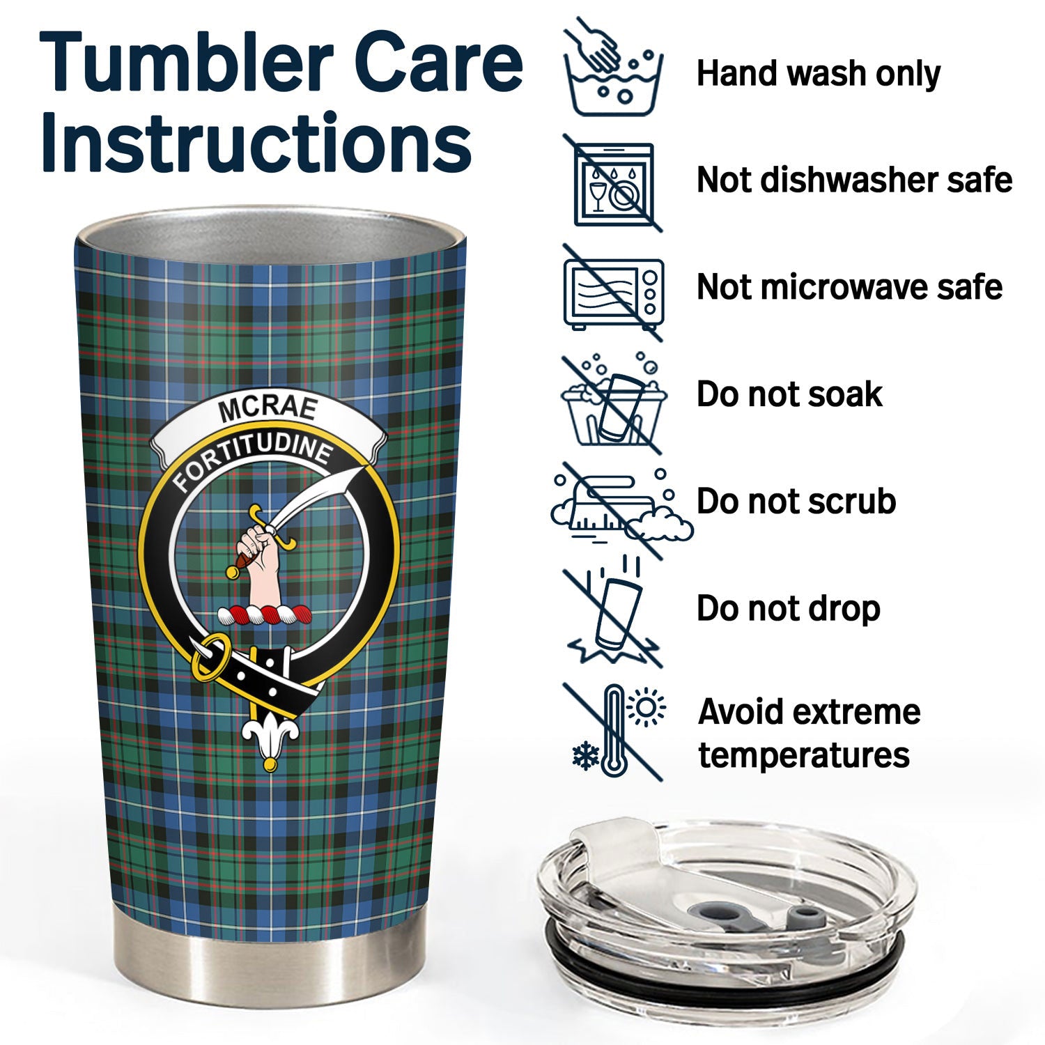 McRae Hunting Ancient Tartan Crest Tumbler