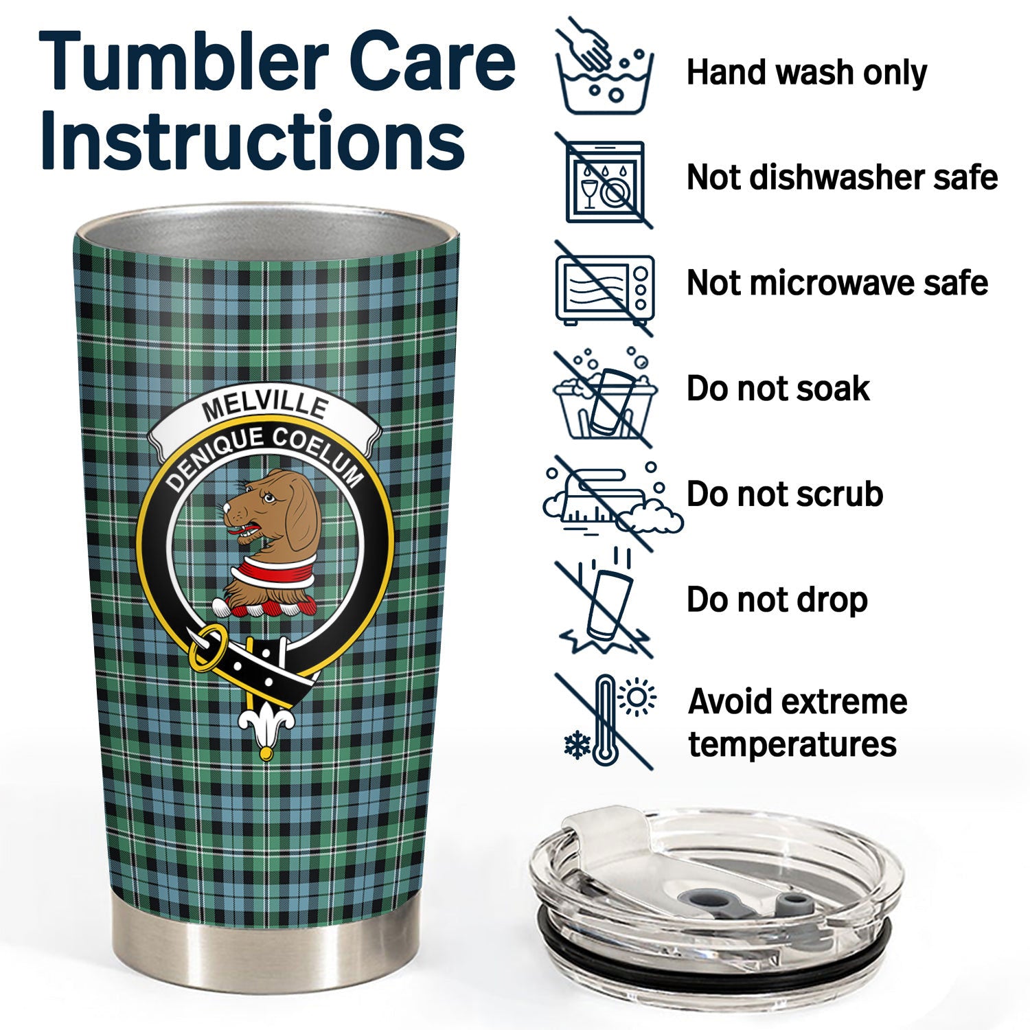 Melville Tartan Crest Tumbler