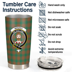 Menzies Green Ancient Tartan Crest Tumbler