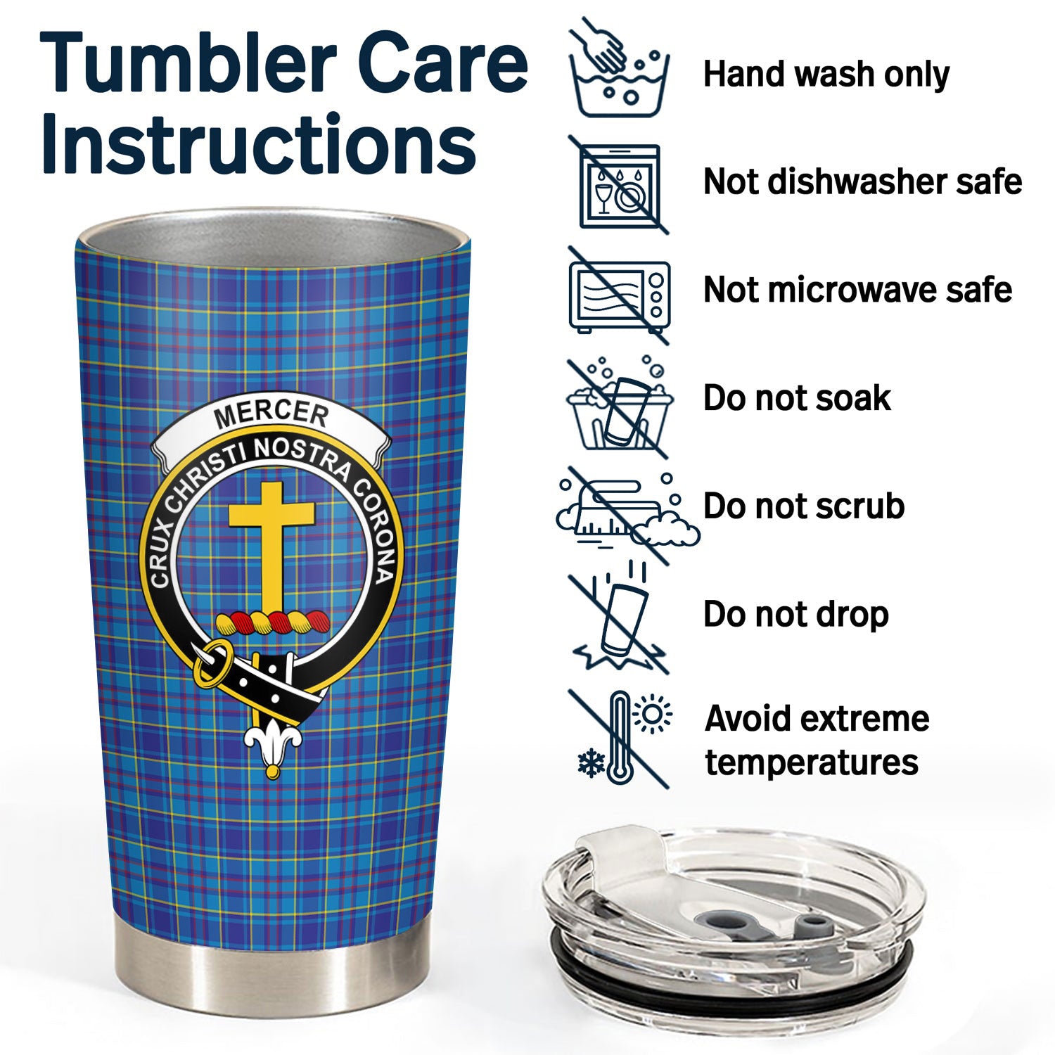 Mercer Modern Tartan Crest Tumbler