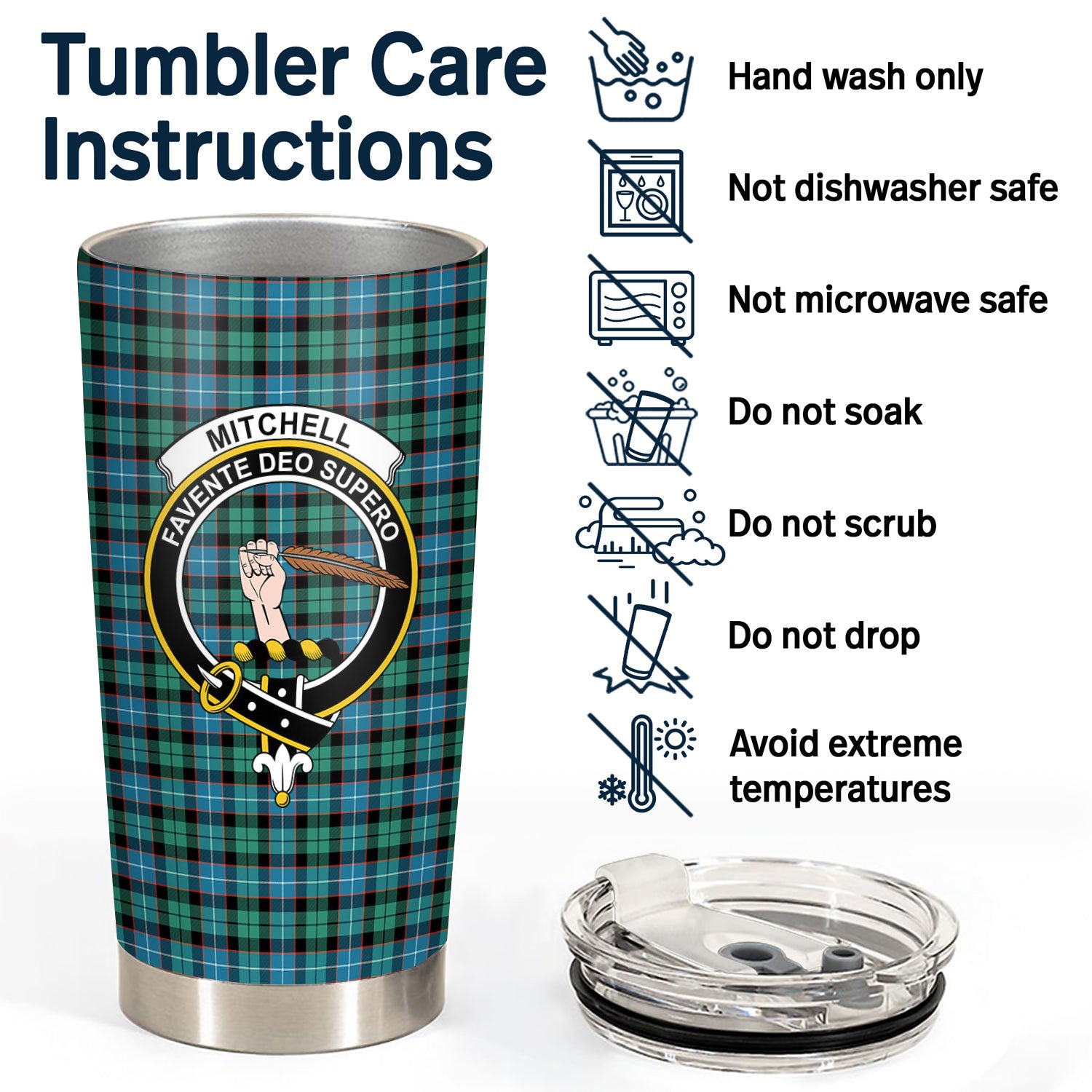 Mitchell Ancient Tartan Crest Tumbler