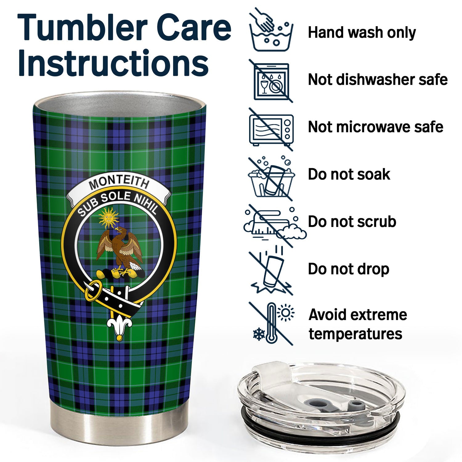 Monteith Tartan Crest Tumbler