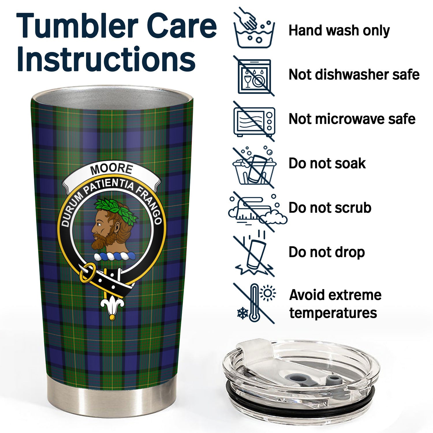 Moore Tartan Crest Tumbler