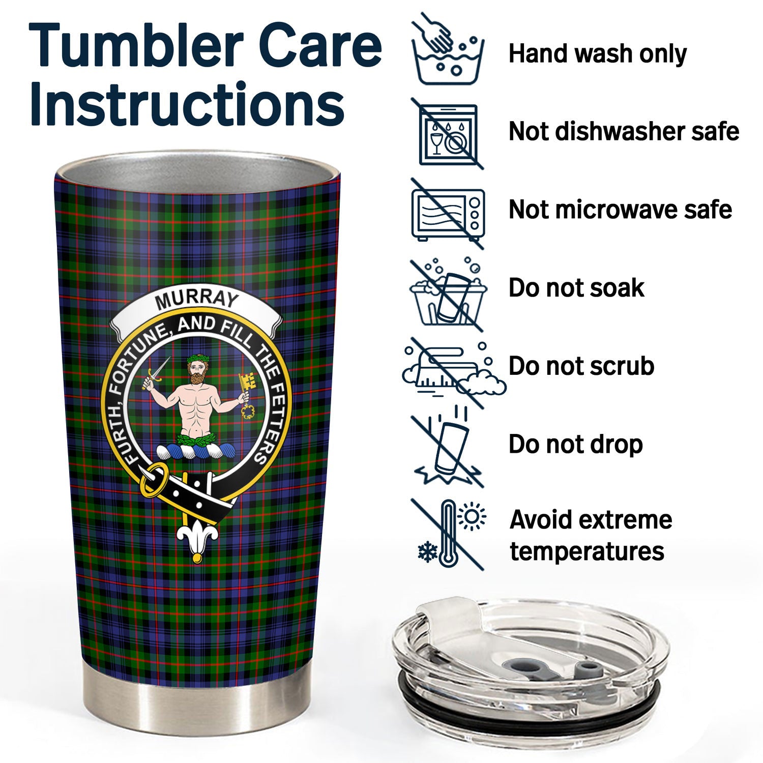 Murray of Atholl Modern Tartan Crest Tumbler