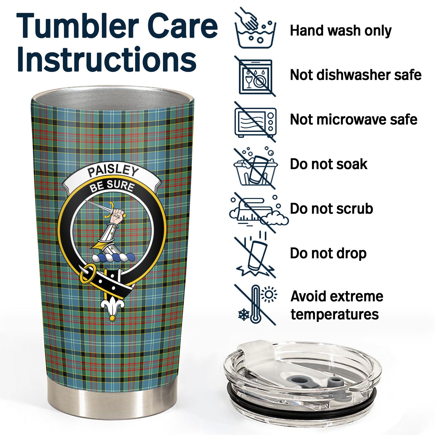 Paisley District Tartan Crest Tumbler