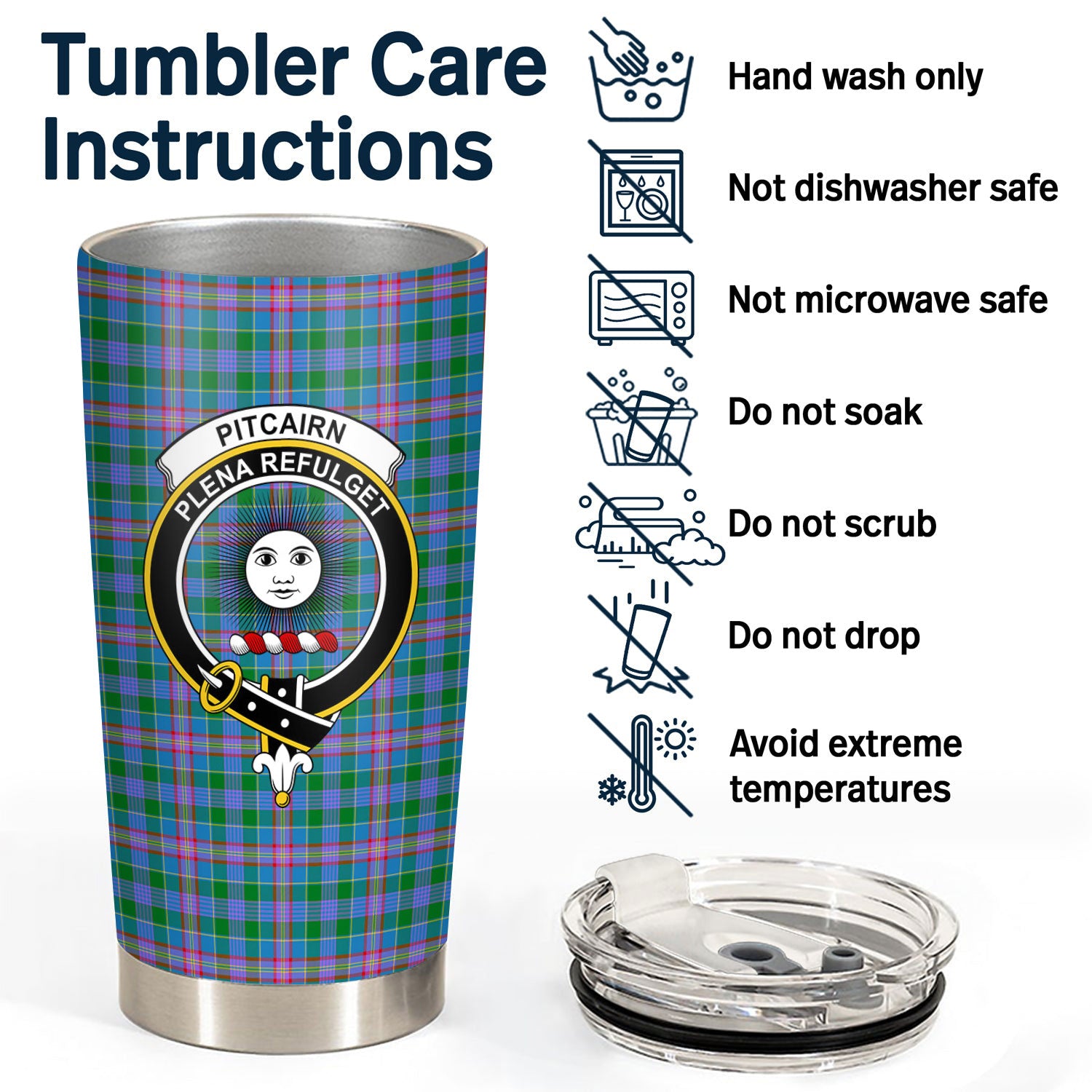 Pitcairn Hunting Tartan Crest Tumbler