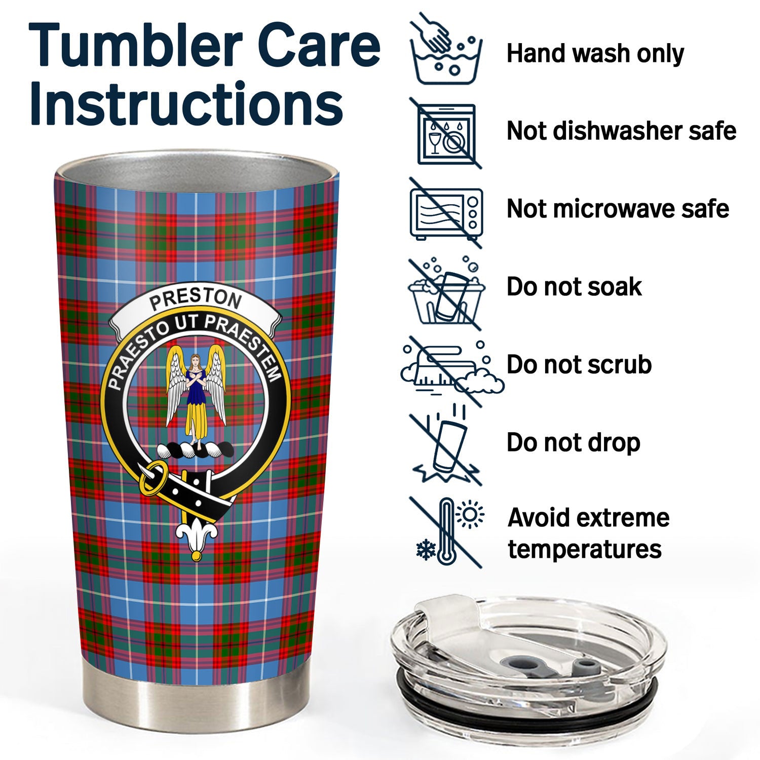 Preston Tartan Crest Tumbler