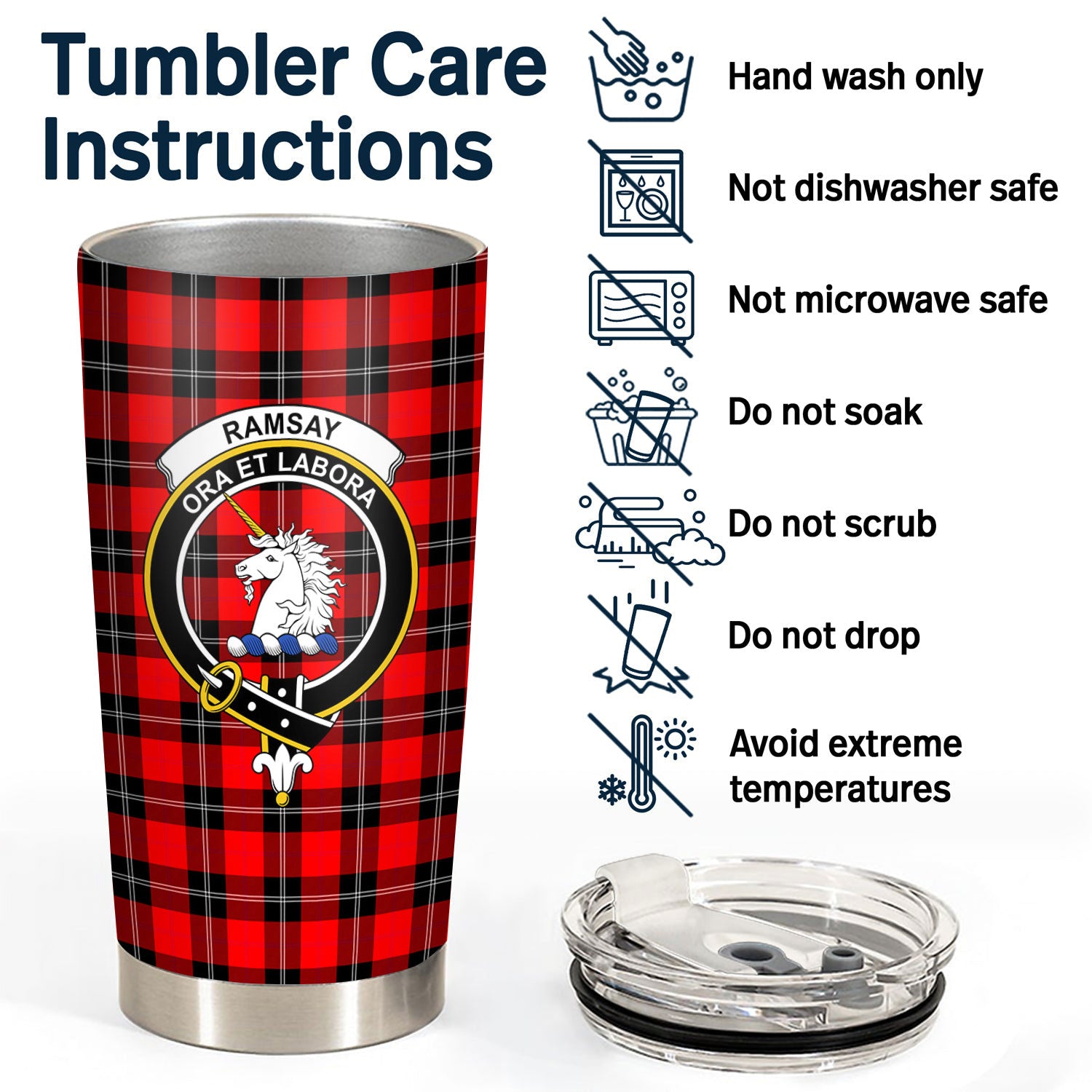 Ramsay Modern Tartan Crest Tumbler