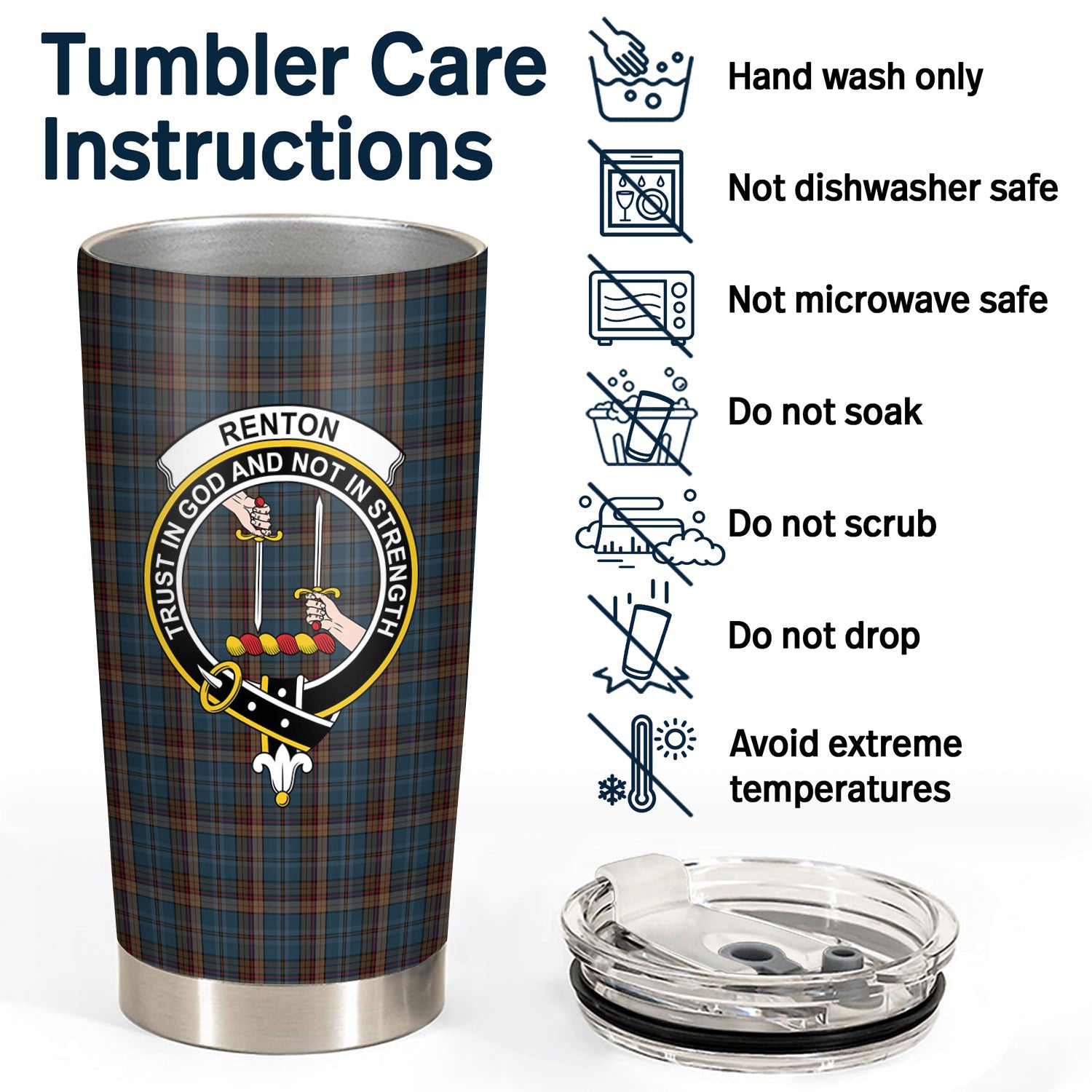 Renton Tartan Crest Tumbler