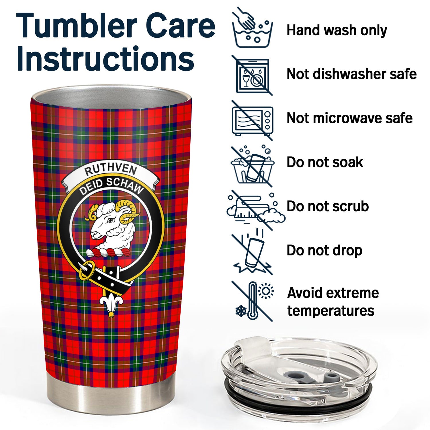 Ruthven Modern Tartan Crest Tumbler