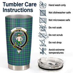 Shaw (of Sauchie) Ancient Tartan Crest Tumbler