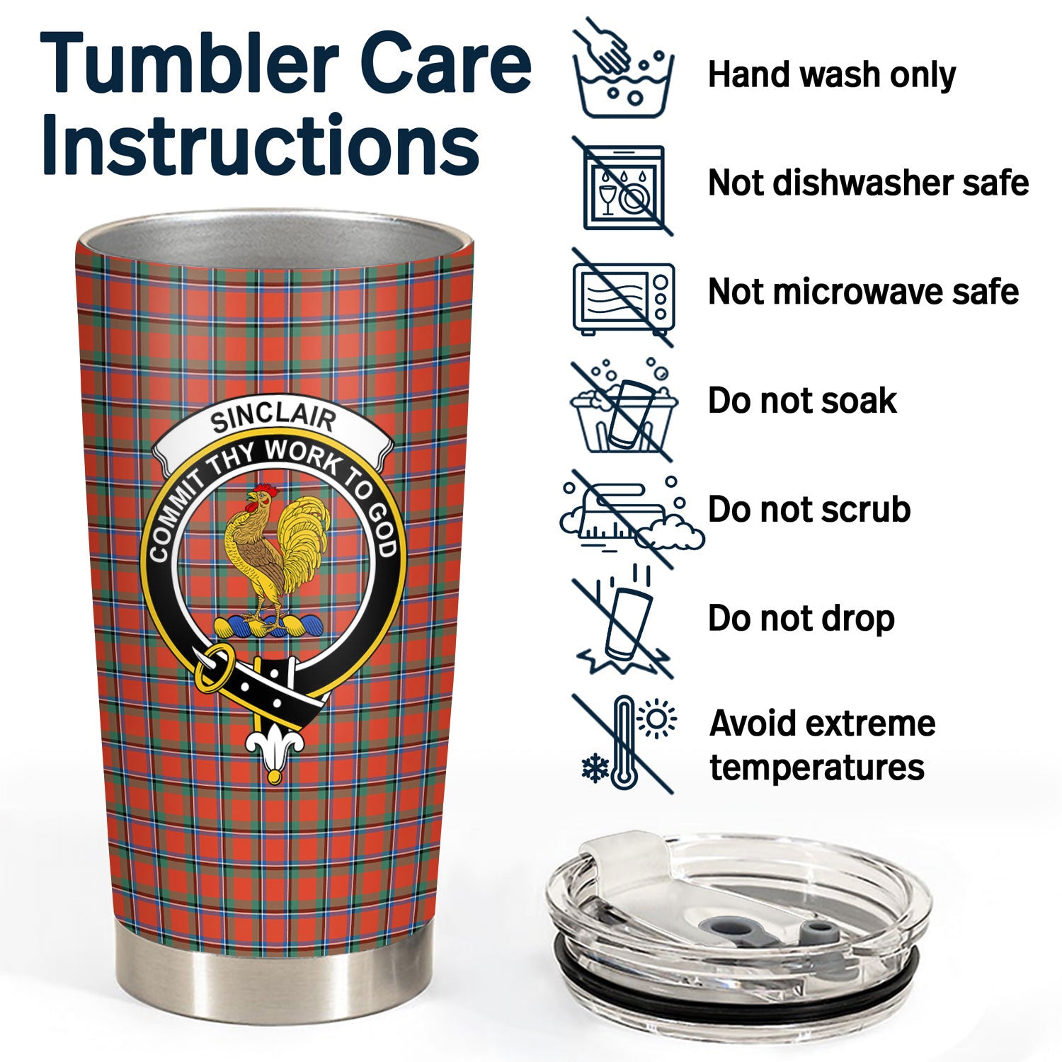 Sinclair Ancient Tartan Crest Tumbler