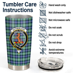 Sutherland Old Ancient Tartan Crest Tumbler