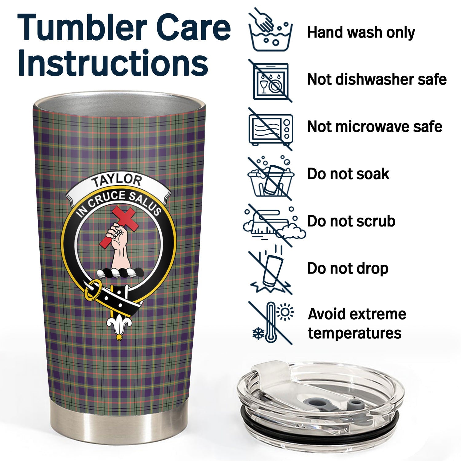 Taylor Weathered Tartan Crest Tumbler