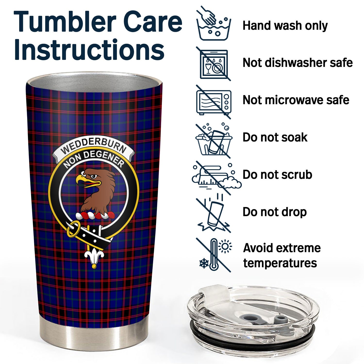 Wedderburn Tartan Crest Tumbler