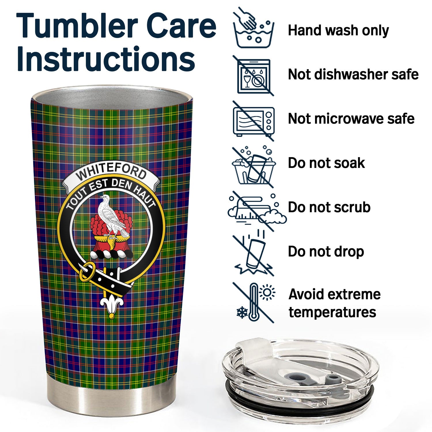 Whiteford Tartan Crest Tumbler