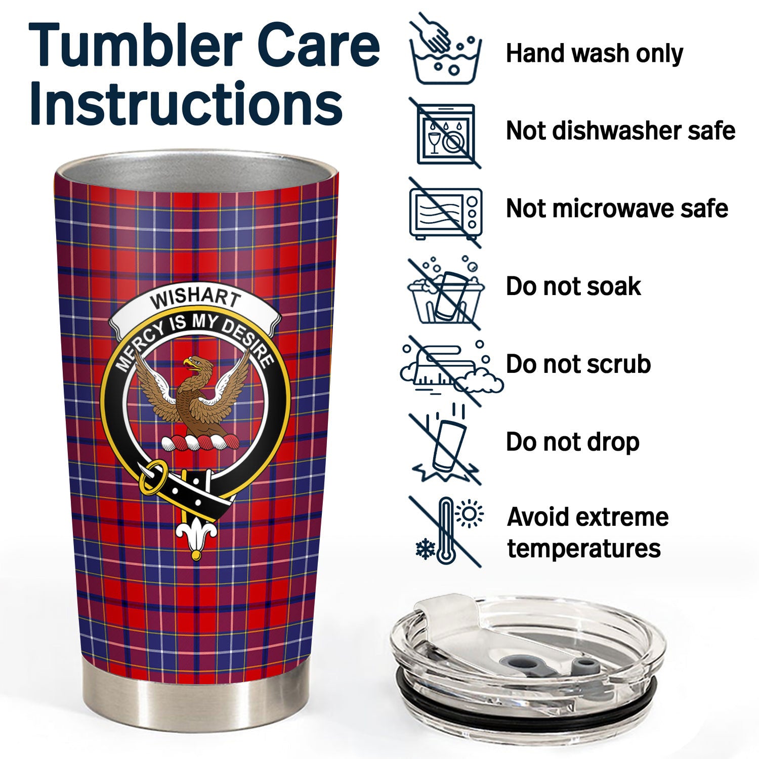 Wishart Dress Tartan Crest Tumbler