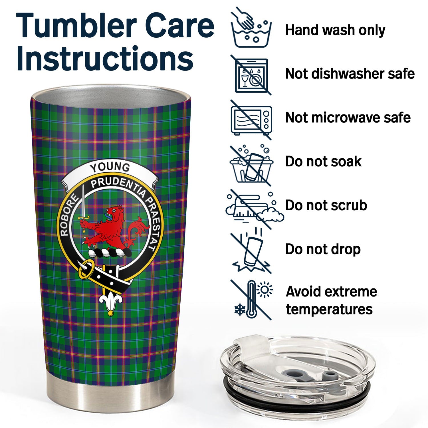 Young Modern Tartan Crest Tumbler