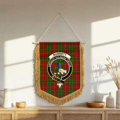 Burnett Tartan Crest Wall Hanging Banner - Wood Pole