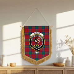 Byres Tartan Crest Wall Hanging Banner - Wood Pole