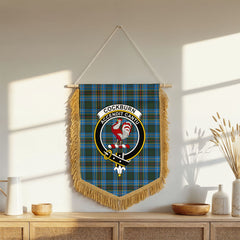 Cockburn Modern Tartan Crest Wall Hanging Banner - Wood Pole