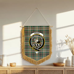 Craig Ancient Tartan Crest Wall Hanging Banner - Wood Pole