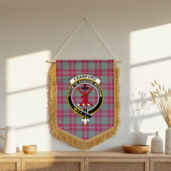 Crawford Ancient Tartan Crest Wall Hanging Banner - Wood Pole