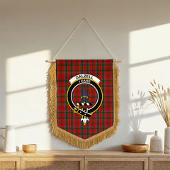 Dalzell Tartan Crest Wall Hanging Banner - Wood Pole