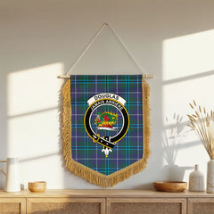 Douglas Modern Tartan Crest Wall Hanging Banner - Wood Pole