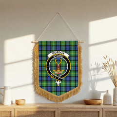 Gordon Old Ancient Tartan Crest Wall Hanging Banner - Wood Pole