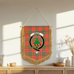Grant Ancient Tartan Crest Wall Hanging Banner - Wood Pole