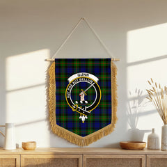 Gunn Modern Tartan Crest Wall Hanging Banner - Wood Pole