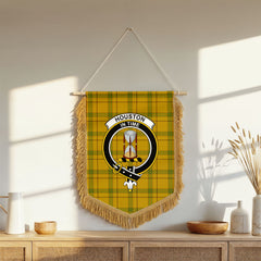 Houston Tartan Crest Wall Hanging Banner - Wood Pole