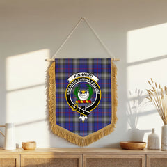 Kinnaird Tartan Crest Wall Hanging Banner - Wood Pole