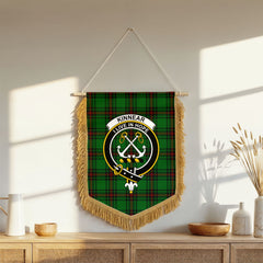 Kinnear Tartan Crest Wall Hanging Banner - Wood Pole