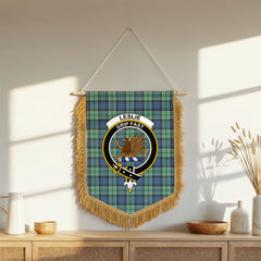 Leslie Hunting Ancient Tartan Crest Wall Hanging Banner - Wood Pole