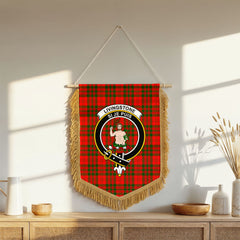 Livingstone Tartan Crest Wall Hanging Banner - Wood Pole