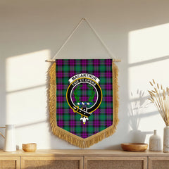 MacArthur - Milton Tartan Crest Wall Hanging Banner - Wood Pole