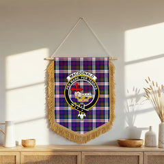 MacDonald Dress Modern Tartan Crest Wall Hanging Banner - Wood Pole