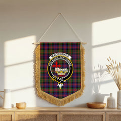 MacDonald Modern Tartan Crest Wall Hanging Banner - Wood Pole