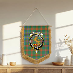 MacIntosh Hunting Ancient Tartan Crest Wall Hanging Banner - Wood Pole