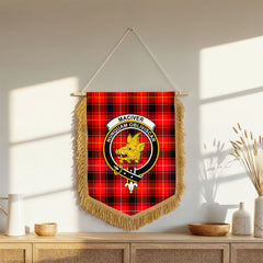 MacIver Modern Tartan Crest Wall Hanging Banner - Wood Pole