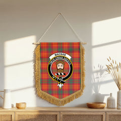 MacNab Ancient Tartan Crest Wall Hanging Banner - Wood Pole
