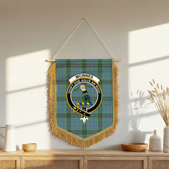 McInnes Ancient Tartan Crest Wall Hanging Banner - Wood Pole